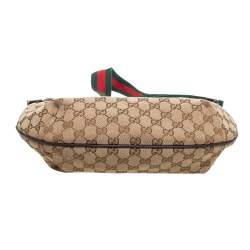Pre Owned Gucci GG Canvas Medium Web Messenger Bag