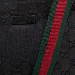 Gucci Black GG Canvas Small Vintage Web Messenger Bag