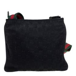 Gucci Black GG Canvas Small Vintage Web Messenger Bag