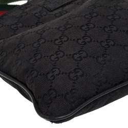 Gucci Black GG Canvas Small Vintage Web Messenger Bag