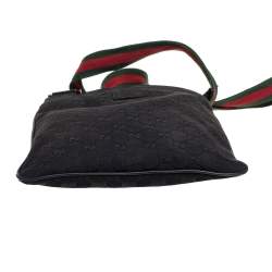 Gucci Black GG Canvas Small Vintage Web Messenger Bag