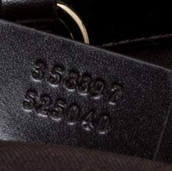 Pre Owned Gucci Dark Brown Diamante Leather Medium Bright Tote 