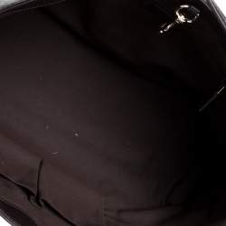 Pre Owned Gucci Dark Brown Diamante Leather Medium Bright Tote 