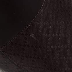 Pre Owned Gucci Dark Brown Diamante Leather Medium Bright Tote 