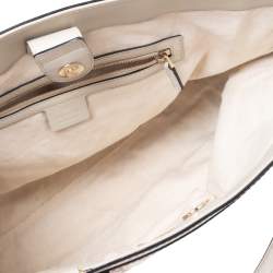 Pre Owned Gucci Beige/Cream GG Canvas and Leather Mayfair Web Tote 