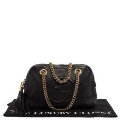 مملوكة مسبقًا Gucci Black Leather Medium Soho Chain Shoulder Bag