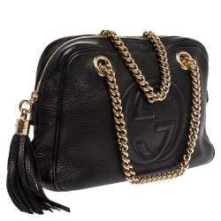 مملوكة مسبقًا Gucci Black Leather Medium Soho Chain Shoulder Bag
