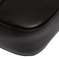 Pre Owned Gucci Black Leather Webby Bee Shoulder Bag