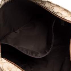 مملوكة مسبقًا حقيبة يد غوتشي ديابر جلد وكانفاس جي جي  ذهبية/ بيج