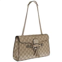 Pre Owned حقيبة كتف غوتشي إيملي بسلسلة جلد جي جي بيج متوسطة
