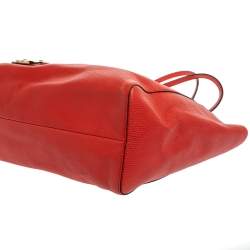 مملوكة مسبقًا Gucci Red Leather Large Interlocking GG Shopper Tote