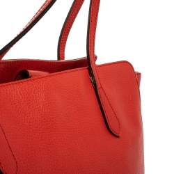 مملوكة مسبقًا Gucci Red Leather Large Interlocking GG Shopper Tote