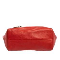 مملوكة مسبقًا Gucci Red Leather Large Interlocking GG Shopper Tote