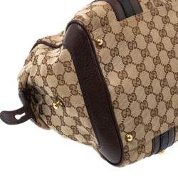 مملوكة مسبقًا Gucci Beige/Brown GG Canvas and Leather G Interlocking Bowler Bag
