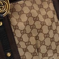 مملوكة مسبقًا Gucci Beige/Brown GG Canvas and Leather G Interlocking Bowler Bag