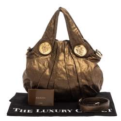 مملوكة مسبقًا حقيبة غوتشي صغيرة هيستريا جلد غوتشيسيما اخضر زيتوني ميتاليك