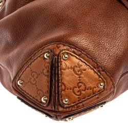 Pre Owned Gucci Brown Leather Medium Babouska Indy Hobo