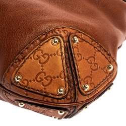 Pre Owned Gucci Brown Leather Medium Babouska Indy Hobo