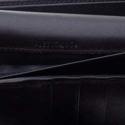 Pre Owned Gucci Black Guccissima Leather Flap Continental Wallet