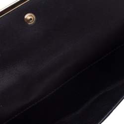 Pre Owned Gucci Black Guccissima Leather Flap Continental Wallet