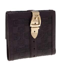 مملوكة مسبقًا Gucci Dark Purple Leather Compact Wallet
