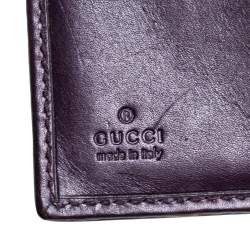 مملوكة مسبقًا Gucci Dark Purple Leather Compact Wallet