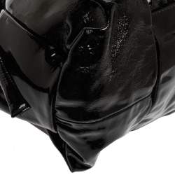 Pre Owned Gucci Black Patent Leather Large Hysteria Tote