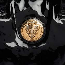 Pre Owned Gucci Black Patent Leather Large Hysteria Tote