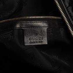 Pre Owned Gucci Black Patent Leather Large Hysteria Tote