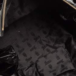 Pre Owned Gucci Black Patent Leather Large Hysteria Tote