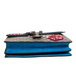 Pre Owned حقيبة كتف غوتشي ديونسوس مزخرفة ثعبان /ورد سويدي وكانفاس سوبريم  جي جي بيج/ أزرق متوسطة