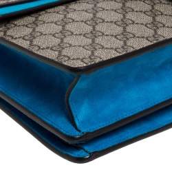 Pre Owned حقيبة كتف غوتشي ديونسوس مزخرفة ثعبان /ورد سويدي وكانفاس سوبريم  جي جي بيج/ أزرق متوسطة