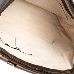 Pre Owned Gucci Metallic Brown Leather Medium 1973 Top Handle Tote Bag