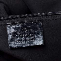 Pre Owned Gucci Beige/Black GG Canvas and Patent Leather Medium Full Moon Hobo