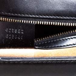 Gucci Black Leather Small Web Chain Sylvie Shoulder Bag