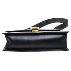 Pre Owned Gucci Black Leather Small Web Chain Sylvie Shoulder Bag