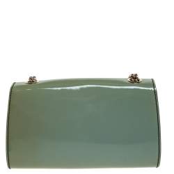 Pre Owned Gucci Green Patent Leather Emily Chain Shoulder Bag