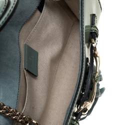 Pre Owned Gucci Green Patent Leather Emily Chain Shoulder Bag