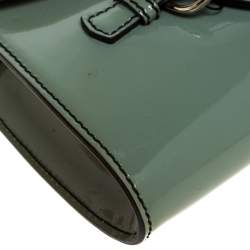 Pre Owned Gucci Green Patent Leather Emily Chain Shoulder Bag