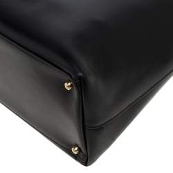 مملوكة مسبقًا حقيبة يد غوتشي بامبو فينتدج جلد سوداء