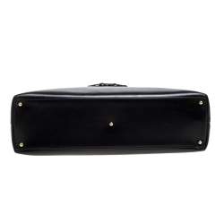 مملوكة مسبقًا حقيبة يد غوتشي بامبو فينتدج جلد سوداء