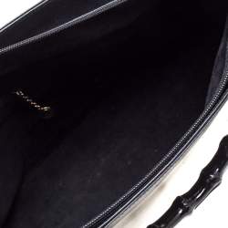 مملوكة مسبقًا حقيبة يد غوتشي بامبو فينتدج جلد سوداء