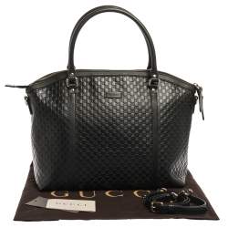 Gucci Black Microguccissima Leather Large Dome Satchel