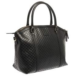 Gucci Black Microguccissima Leather Large Dome Satchel