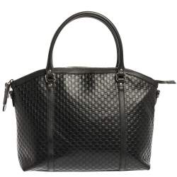 Gucci Black Microguccissima Leather Large Dome Satchel