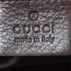 Pre Owned Gucci Brown Leopard Print Patent Leather Large Hysteria Clutch