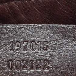 Pre Owned Gucci Brown Leopard Print Patent Leather Large Hysteria Clutch