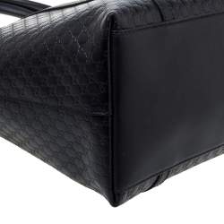 مملوكة مسبقًا Gucci Black Microguccissima Leather Large Dome Satchel