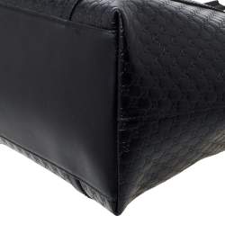 مملوكة مسبقًا Gucci Black Microguccissima Leather Large Dome Satchel