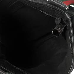 Pre Owned Gucci Black GG Canvas Web Messenger Bag